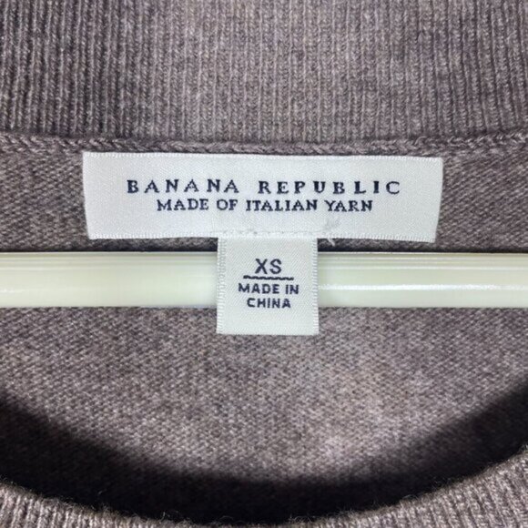 Banana Republic Women's LS Brown Gold Shimmer Stripe Sweater Dress XS Wool Blend - Picture 3 of 6